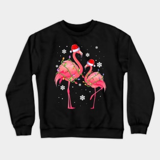 Pink Santa Flamingo Christmas Apparel Funny Girls Women Crewneck Sweatshirt